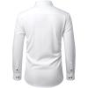 Alimens & Gentle Mens Dress Shirts Stretch Long Sleeve Wrinkle Free Business Casual Button Down Shirt for Wedding(White Black)