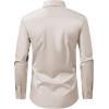 Alimens & Gentle Men’s Dress Shirts Transitional Weather Long Sleeve Stretch Wrinkle-Free Button Down Top(Beige)
