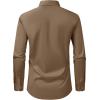 Alimens & Gentle Men’s Dress Shirts Transitional Weather Long Sleeve Stretch Wrinkle-Free Button Down Top(Dark Khaki)