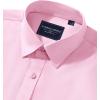 Alimens & Gentle Men’s Dress Shirts Transitional Weather Long Sleeve Stretch Wrinkle-Free Button Down Top(Pink)