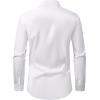 Alimens & Gentle Men’s Dress Shirts Transitional Weather Long Sleeve Stretch Wrinkle-Free Button Down Top(White)