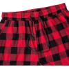 Alimens & Gentle Mens Heavyweight Flannel Plaid Pajama Pants 100% Cotton Sleep Lounge Pant(Black Red)