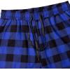 Alimens & Gentle Mens Heavyweight Flannel Plaid Pajama Pants 100% Cotton Sleep Lounge Pant(Blue Black)