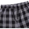 Alimens & Gentle Mens Heavyweight Flannel Plaid Pajama Pants 100% Cotton Sleep Lounge Pant(Grey Black)