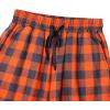 Alimens & Gentle Mens Heavyweight Flannel Plaid Pajama Pants 100% Cotton Sleep Lounge Pant(Orange Grey)