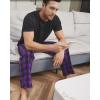 Alimens & Gentle Mens Heavyweight Flannel Plaid Pajama Pants 100% Cotton Sleep Lounge Pant(Purple)