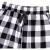 Alimens & Gentle Mens Heavyweight Flannel Plaid Pajama Pants 100% Cotton Sleep Lounge Pant(White Black)