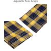 Alimens & Gentle Mens Heavyweight Flannel Plaid Pajama Pants 100% Cotton Sleep Lounge Pant(Yellow Navy)