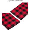Alimens & Gentle Men’s Heavyweight Flannel Plaid Pajama Pants Adjustable Waistband Lounge Sleep Pants -Color: Adjustable-Red&Black, Size: Large