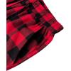 Alimens & Gentle Men’s Heavyweight Flannel Plaid Pajama Pants Adjustable Waistband Lounge Sleep Pants -Color: Adjustable-Red&Black, Size: Large