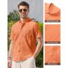 Alimens & Gentle Mens Linen Shirt Short Sleeve Casual Cotton Button Down Shirts Collared Summer Shirts(Light Orange)