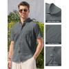 Alimens & Gentle Mens Linen Shirt Short Sleeve Casual Cotton Button Down Shirts Collared Summer Shirts(Oxford Grey)
