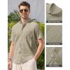 Alimens & Gentle Mens Linen Shirt Short Sleeve Casual Cotton Button Down Shirts Collared Summer Shirts(Sandy Beige)