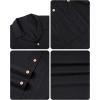 Alimens & Gentle Mens Linen Shirts Cotton Hawaiian Shirts Short Sleeve Button Down Shirts Casual Summer Beach Tops(Black)
