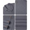 Alimens & Gentle Mens Linen Shirts Cotton Hawaiian Shirts Short Sleeve Button Down Shirts Casual Summer Beach Tops(Graphite Grey)