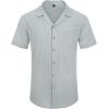 Alimens & Gentle Mens Linen Shirts Cotton Hawaiian Shirts Short Sleeve Button Down Shirts Casual Summer Beach Tops(Grey)