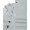 Alimens & Gentle Mens Linen Shirts Cotton Hawaiian Shirts Short Sleeve Button Down Shirts Casual Summer Beach Tops(Grey)