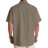 Alimens & Gentle Mens Linen Shirts Cotton Hawaiian Shirts Short Sleeve Button Down Shirts Casual Summer Beach Tops(Khaki)
