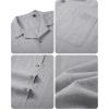 Alimens & Gentle Mens Linen Shirts Cotton Hawaiian Shirts Short Sleeve Button Down Shirts Casual Summer Beach Tops(Light Grey)