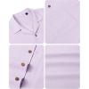 Alimens & Gentle Mens Linen Shirts Cotton Hawaiian Shirts Short Sleeve Button Down Shirts Casual Summer Beach Tops(Lilac)