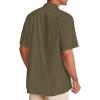 Alimens & Gentle Mens Linen Shirts Cotton Hawaiian Shirts Short Sleeve Button Down Shirts Casual Summer Beach Tops(Olive Drab)