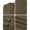 Alimens & Gentle Mens Linen Shirts Cotton Hawaiian Shirts Short Sleeve Button Down Shirts Casual Summer Beach Tops(Olive Drab)
