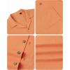 Alimens & Gentle Mens Linen Shirts Cotton Hawaiian Shirts Short Sleeve Button Down Shirts Casual Summer Beach Tops(Persimmon Orange)