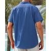 Alimens & Gentle Mens Linen Shirts Cotton Hawaiian Shirts Short Sleeve Button Down Shirts Casual Summer Beach Tops(Royal Blue)