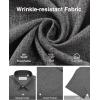 Alimens & Gentle Mens Linen Shirts Short Sleeve Button Down Shirts Wrinkle Free Casual Vacation Beach Summer Tops(Black Grey)