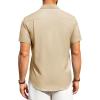 Alimens & Gentle Mens Linen Shirts Short Sleeve Button Down Shirts Wrinkle Free Casual Vacation Beach Summer Tops(Khaki)