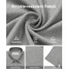 Alimens & Gentle Mens Linen Shirts Short Sleeve Button Down Shirts Wrinkle Free Casual Vacation Beach Summer Tops(Light Grey)