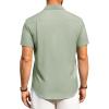 Alimens & Gentle Mens Linen Shirts Short Sleeve Button Down Shirts Wrinkle Free Casual Vacation Beach Summer Tops(Mint Green)