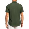 Alimens & Gentle Mens Linen Shirts Short Sleeve Button Down Shirts Wrinkle Free Casual Vacation Beach Summer Tops(Olive Green)