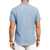 Alimens & Gentle Mens Linen Shirts Short Sleeve Button Down Shirts Wrinkle Free Casual Vacation Beach Summer Tops(Sky Blue)