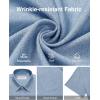 Alimens & Gentle Mens Linen Shirts Short Sleeve Button Down Shirts Wrinkle Free Casual Vacation Beach Summer Tops(Sky Blue)