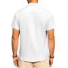Alimens & Gentle Mens Linen Shirts Short Sleeve Button Down Shirts Wrinkle Free Casual Vacation Beach Summer Tops(White)