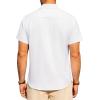 Alimens & Gentle Mens Linen Shirts Short Sleeve Button Down Shirts Wrinkle Free Casual Vacation Beach Summer Tops(White Linen)