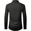 Alimens & Gentle Men’s Long Sleeve Dress Shirts Wrinkle Free Stretch Wedding Business Casual Button Down Shirt(Black)