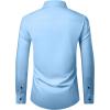 Alimens & Gentle Men’s Long Sleeve Dress Shirts Wrinkle Free Stretch Wedding Business Casual Button Down Shirt(Blue)