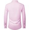 Alimens & Gentle Men’s Long Sleeve Dress Shirts Wrinkle Free Stretch Wedding Business Casual Button Down Shirt(Pink)