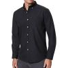 Alimens & Gentle Men’s Oxford Shirts Regular Fit Button Down Shirt Business Casual Shirts Long Sleeve Dress Shirt(Black)