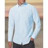 Alimens & Gentle Men’s Oxford Shirts Regular Fit Button Down Shirt Business Casual Shirts Long Sleeve Dress Shirt(Light Blue)
