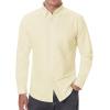 Alimens & Gentle Men’s Oxford Shirts Regular Fit Button Down Shirt Business Casual Shirts Long Sleeve Dress Shirt(Light Yellow)