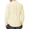 Alimens & Gentle Men’s Oxford Shirts Regular Fit Button Down Shirt Business Casual Shirts Long Sleeve Dress Shirt(Light Yellow)