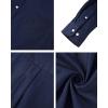Alimens & Gentle Men’s Oxford Shirts Regular Fit Button Down Shirt Business Casual Shirts Long Sleeve Dress Shirt(Navy Blue)