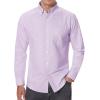 Alimens & Gentle Men’s Oxford Shirts Regular Fit Button Down Shirt Business Casual Shirts Long Sleeve Dress Shirt(Purple)