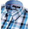 Alimens & Gentle Men’s Plaid Button Down Shirts Cotton Long Sleeve Dress Shirts Regular Fit Gingham Shirts(Black/Blue plaid)