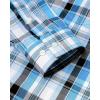 Alimens & Gentle Men’s Plaid Button Down Shirts Cotton Long Sleeve Dress Shirts Regular Fit Gingham Shirts(Black/Blue plaid)