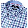 Alimens & Gentle Men’s Plaid Button Down Shirts Cotton Long Sleeve Dress Shirts Regular Fit Gingham Shirts(Blue  Check)