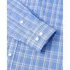 Alimens & Gentle Men’s Plaid Button Down Shirts Cotton Long Sleeve Dress Shirts Regular Fit Gingham Shirts(Blue  Large Plaid)